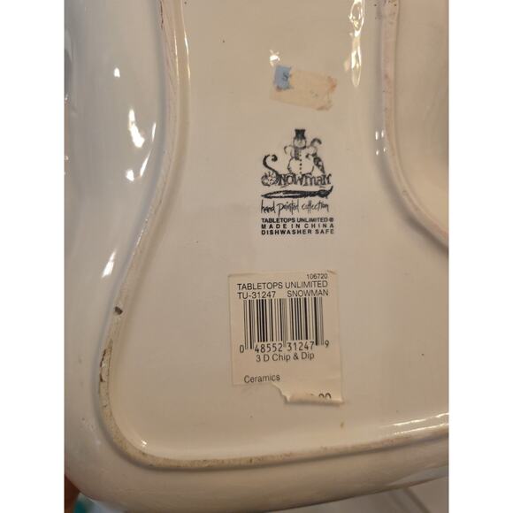 Snowman Ceramic Serving Dish Set 4 Pieces Holiday Christmas Bowls Platte - Picture 7 of 16